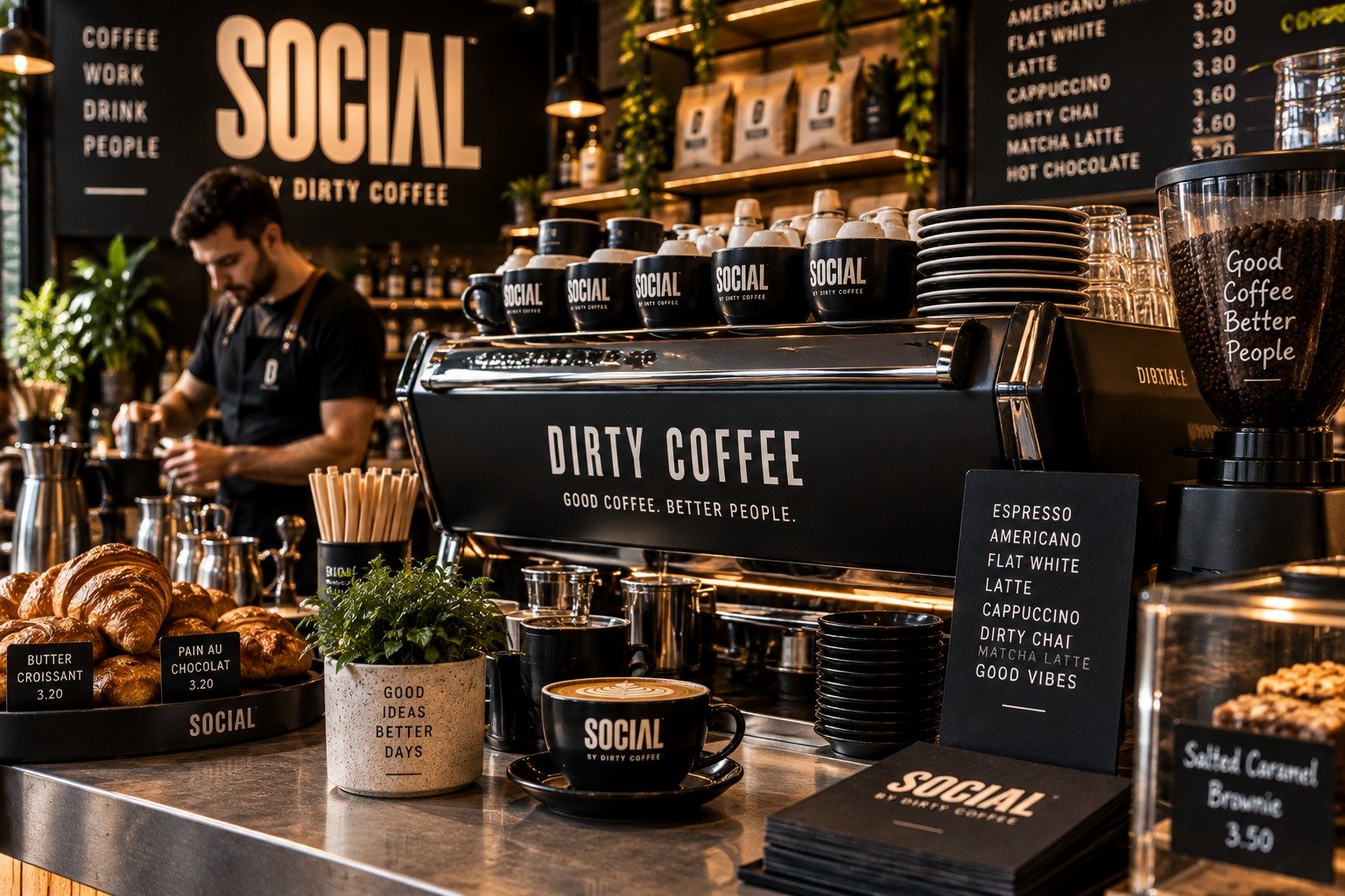 DIRTY COFFEE. MADE PROPERLY.