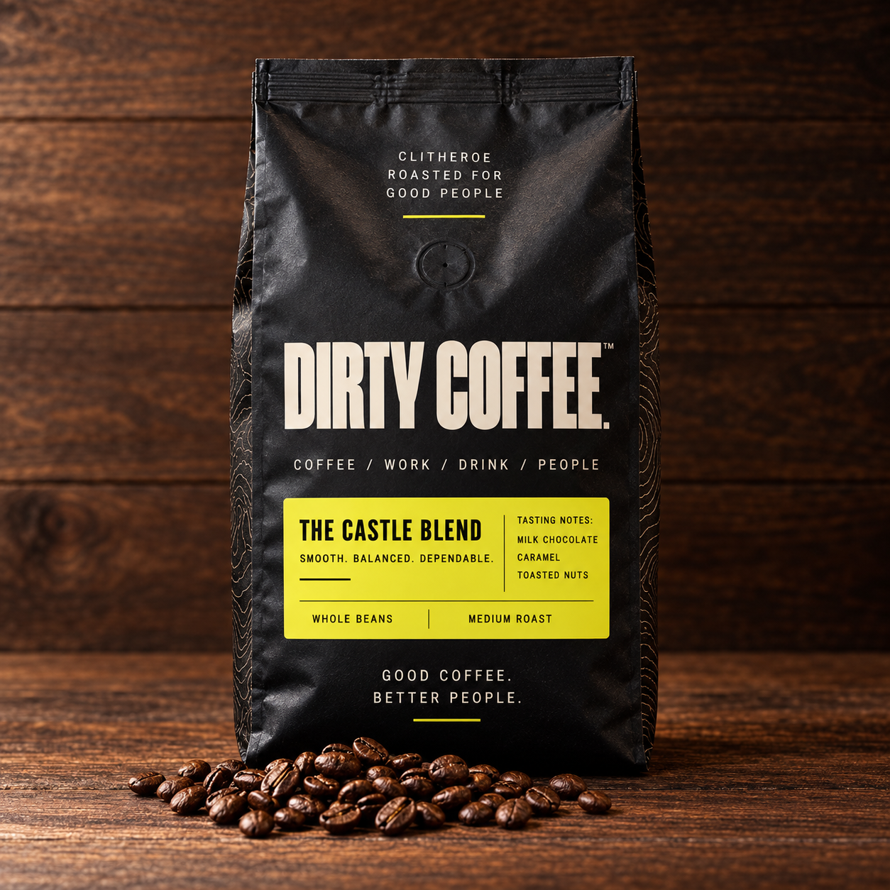 The Castle Blend Dirty Coffee bag.