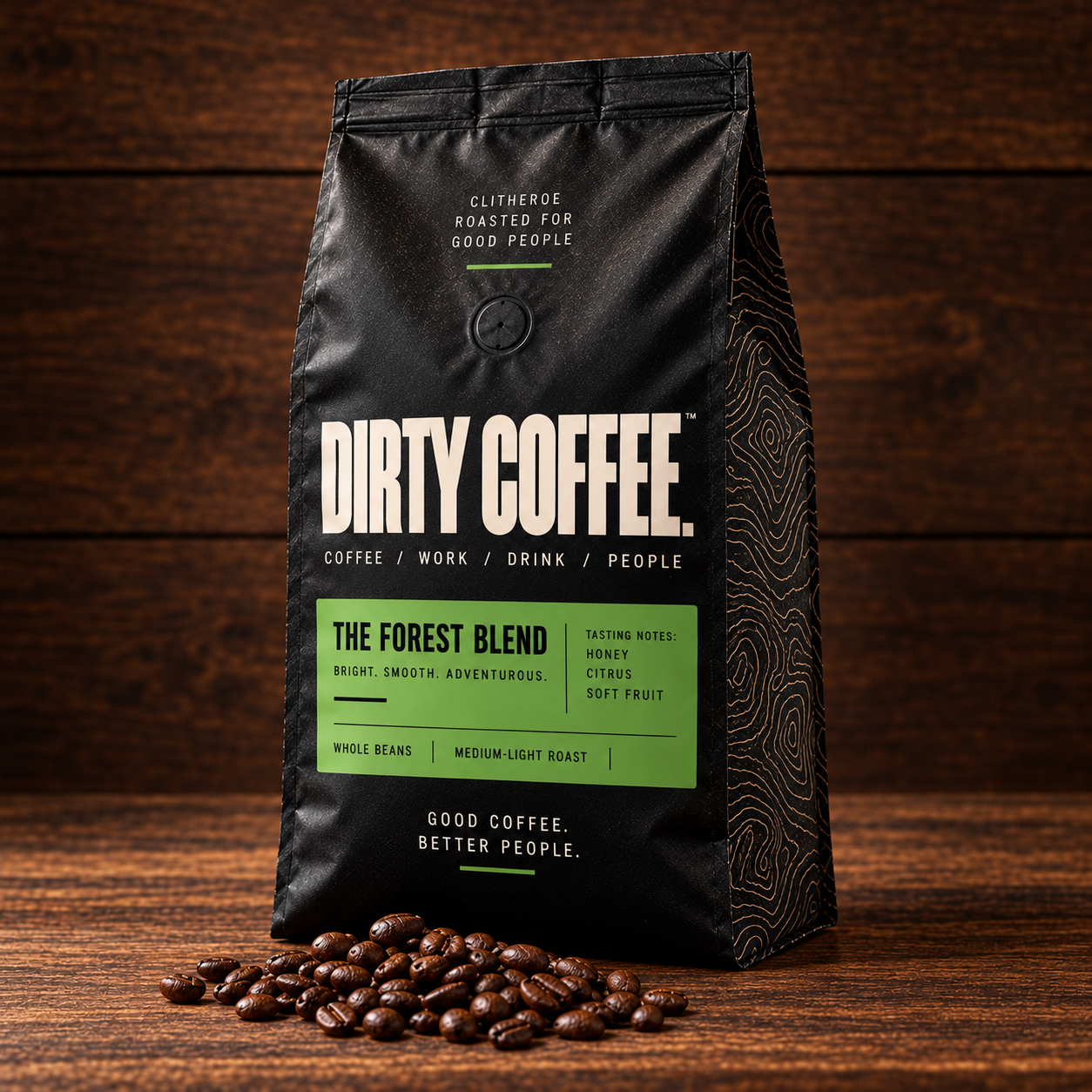 The Forest Blend three-quarter.