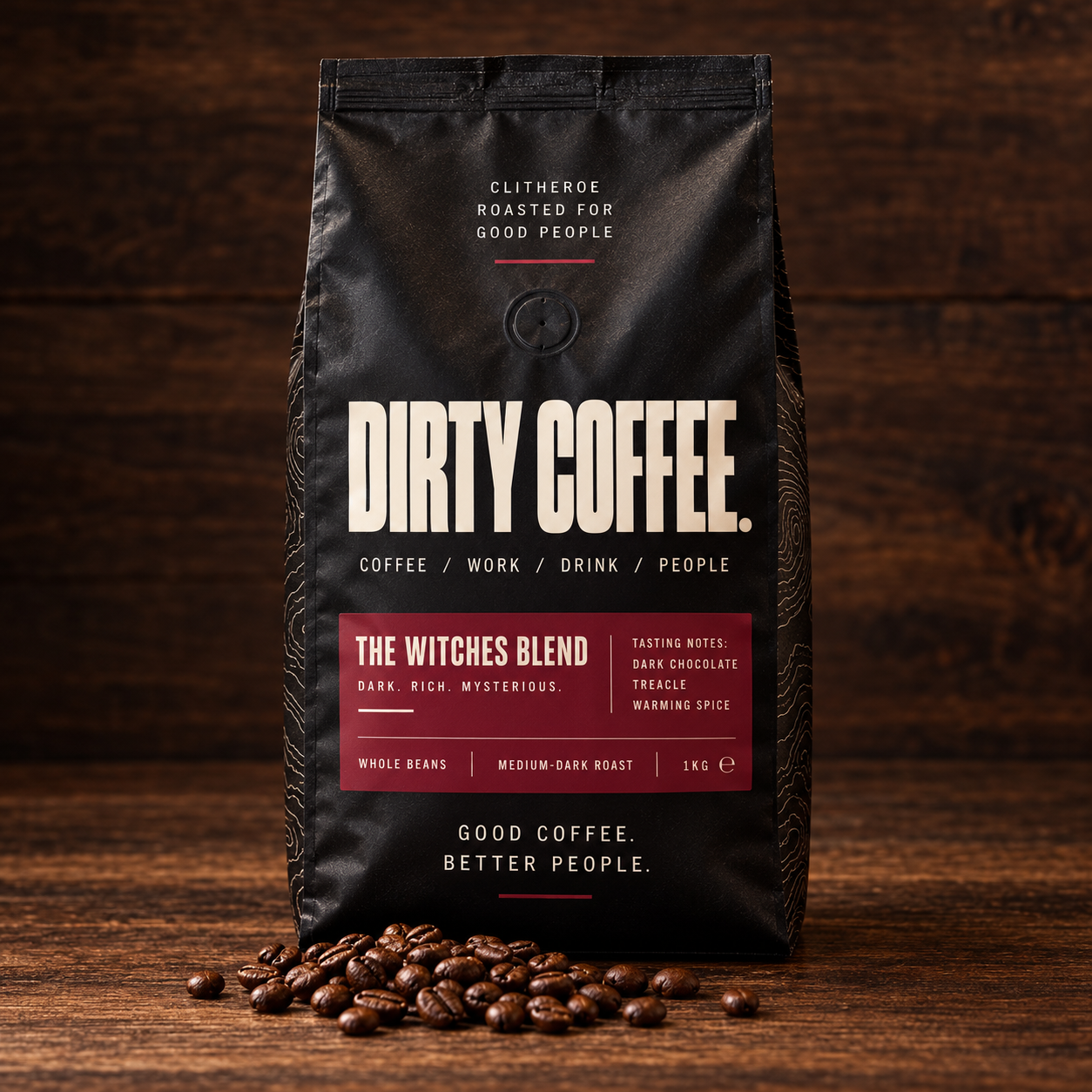 The Witches Blend Dirty Coffee bag.